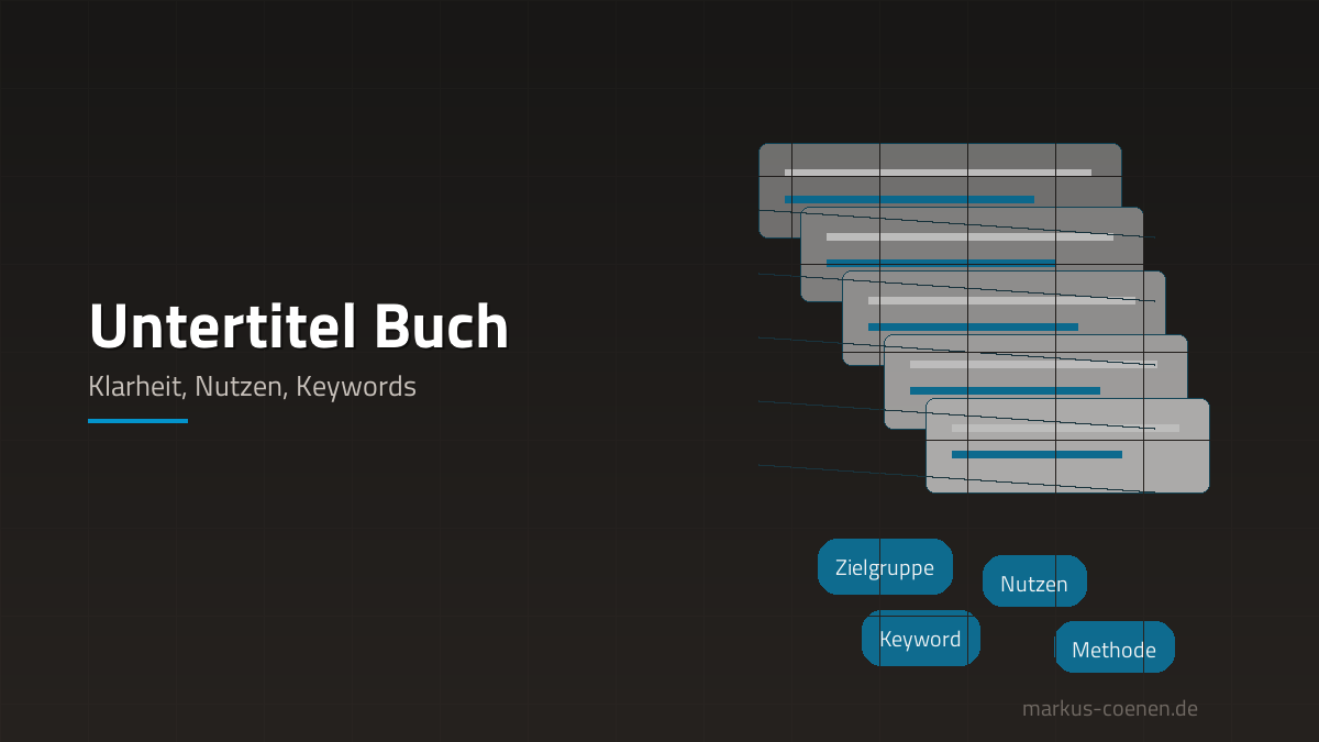 Untertitel Buch: Klarheit, Nutzen und Keywords f&uuml;r Sachbuch-Autoren